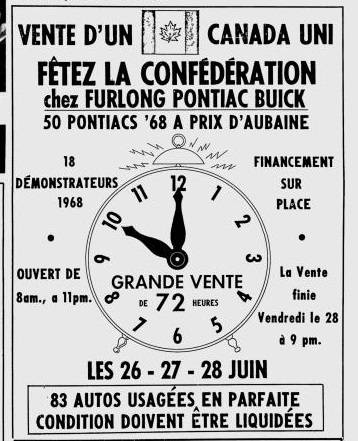 Vieilles publicités (journaux) de voitures. EchoLaval-26juin19681