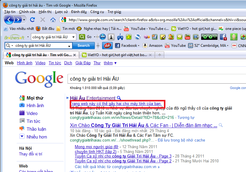 Công ty của HKT rất nguy hiểm - Google cảnh báo - Thật 100% CTGTHA