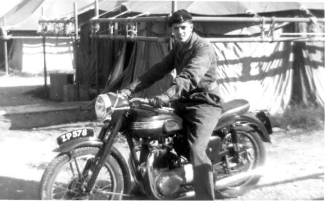 York Barracks, Munster? Sittingastridemy1955Triumphex-PolicebikeFamagusta1957-Copy-1