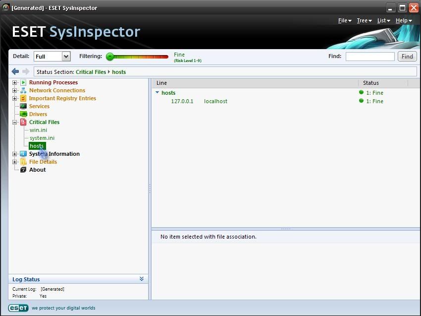 SysInspector de ESET ArchivodeHosts