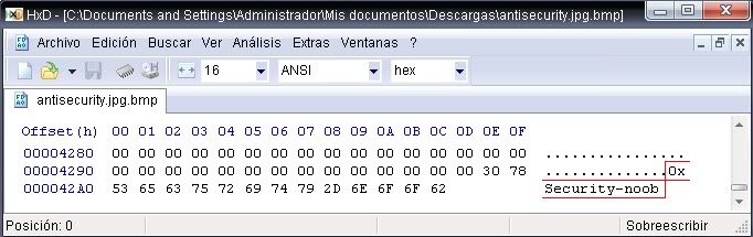 Steganografa simple para el registro como usuario nuevo en una Web. Steg5