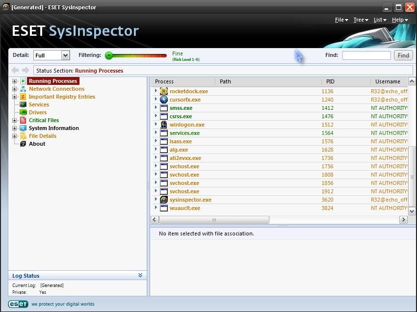 SysInspector de ESET Procesosenejecucin