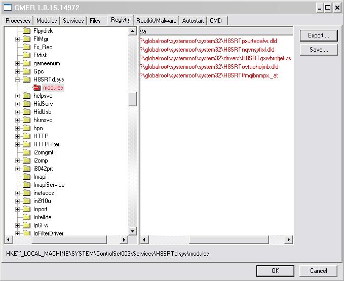 Tutorial desinfeccin: H8SrTovfuohojmb.dll + mdefense.exe Gmer11