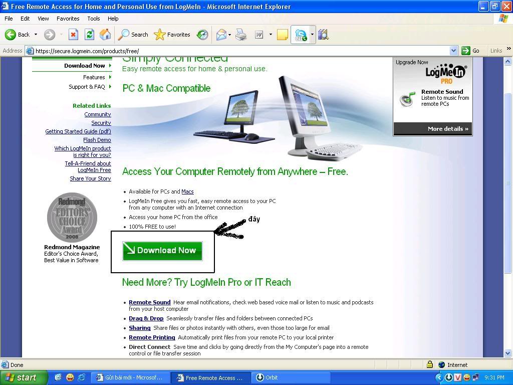 LogMeIn Free 4.0.774(điều khiển từ xa PC) 11-2