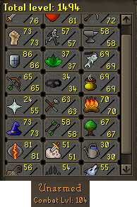 W00t Max F2P total level Skills