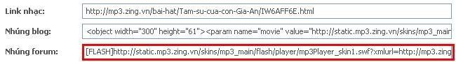 Hướng dẫn post nhạc lên forum từ mp3.zing.vn và nhacuatui.com 2