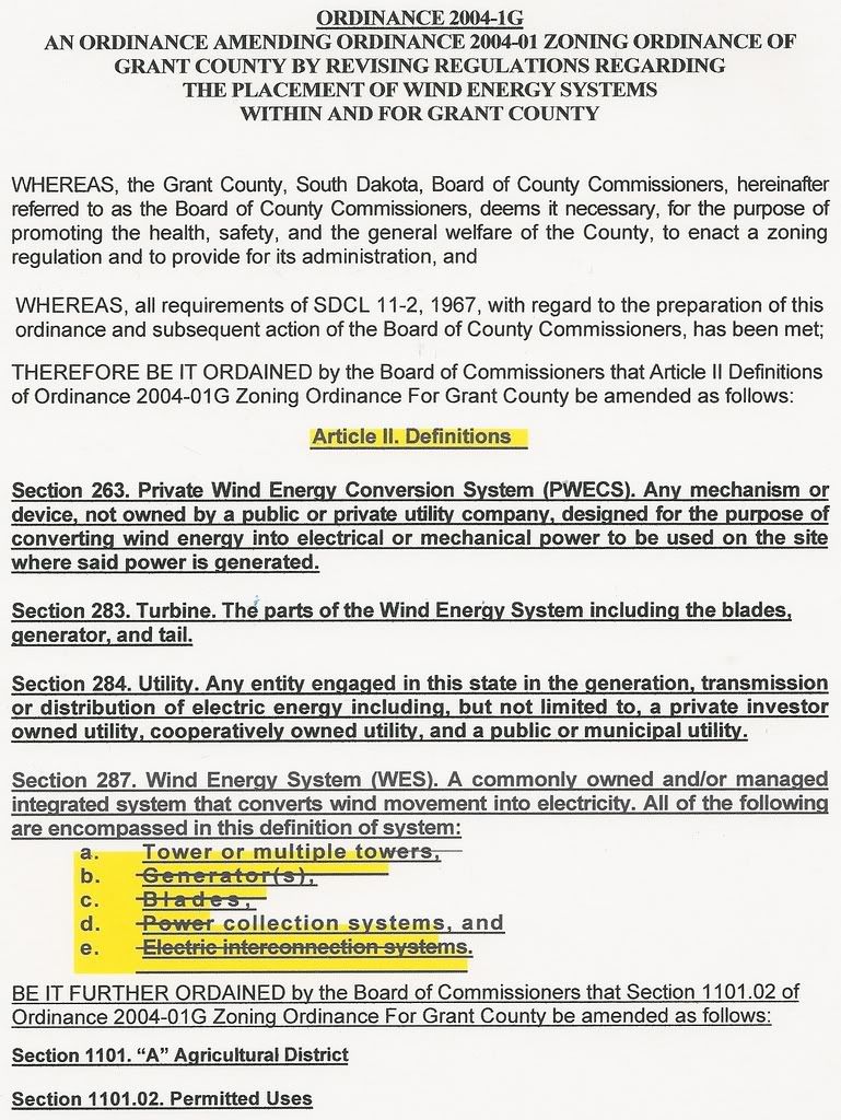 Grant County Wind Ordinance