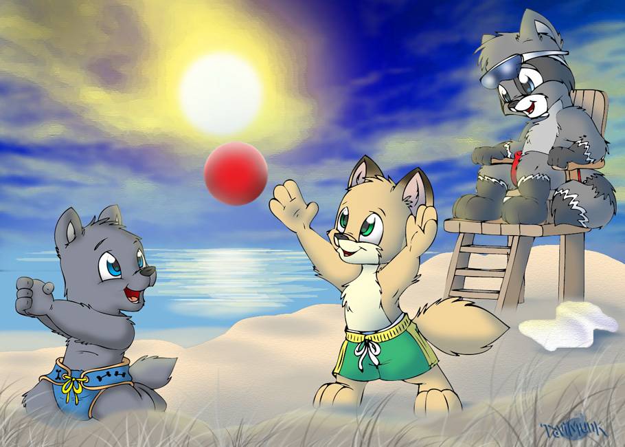 Lil Munk's Art Pad Sparkypup-beachtime1