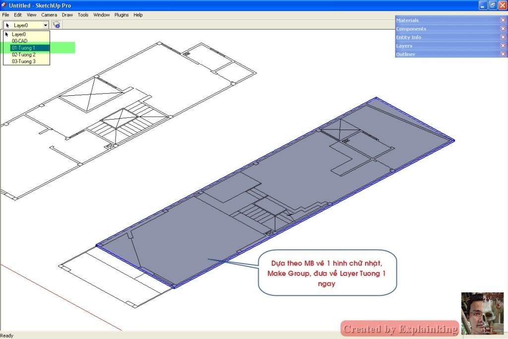 Dựng hình 3D trong SketchUp từ MB-MĐ AutoCAD 11