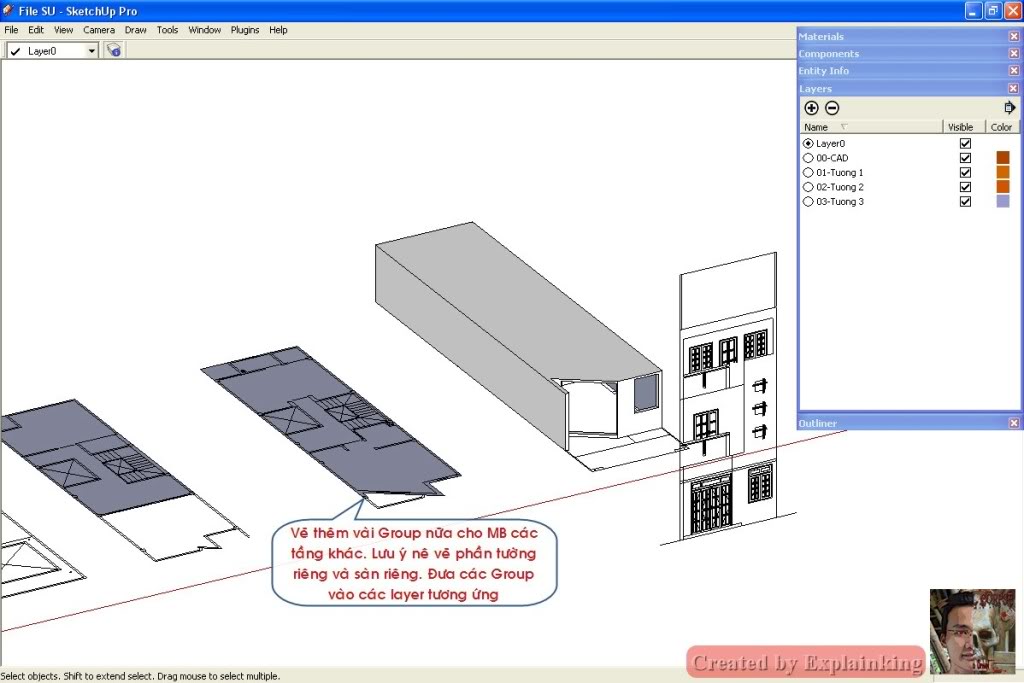 Tutorial : Dựng hình 3D trong SketchUp từ MB-MĐ AutoCAD 16