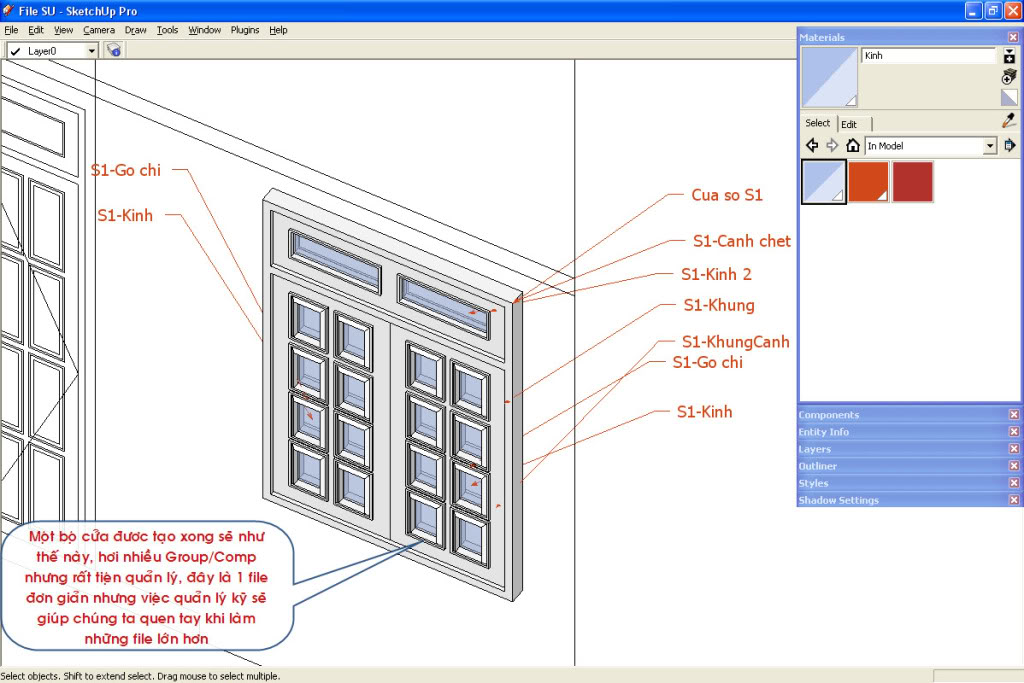 Dựng hình 3D trong SketchUp từ MB-MĐ AutoCAD 25