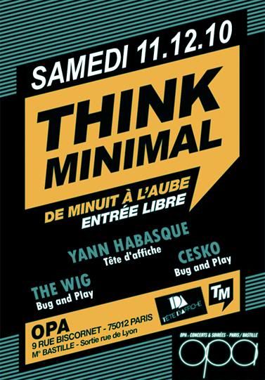 11/12/10 THINK MINIMAL invite Yann Habasque @ L'opa - Free FlyerThinkMinimallight