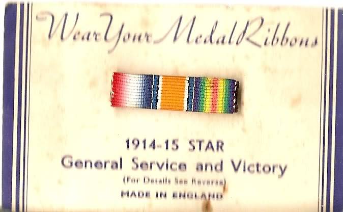 WWI British Ribbons Sew-On Tunic Style....1914-15 Star - General Service - Victory Scan0003