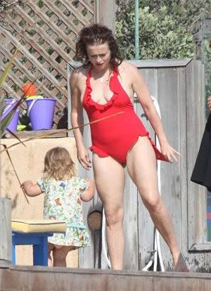 Helena Bonham Carter enjoys Malibu Beach in a swimsuit Fp_3447416_carter_burton_sam_082209