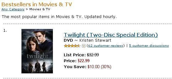 DVD Twilight AmazonBestseller