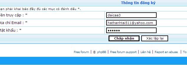 Hướng dẫn đăng kí thành viên của Forum 12A3 A3-1