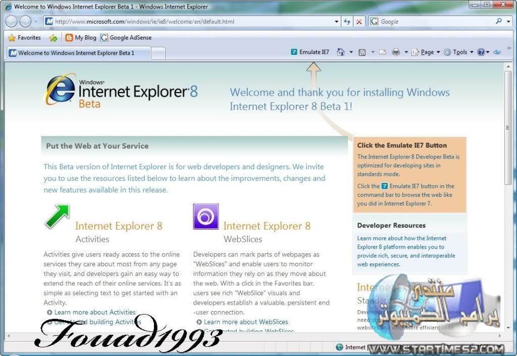 █◄ برنامج Internet Explorer 8 Beta 2 Français►█ مهم في كل حاسوب Ie8