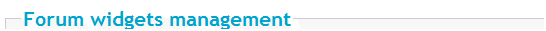 Split: Member written tutorials Forumwidgetsmanagement