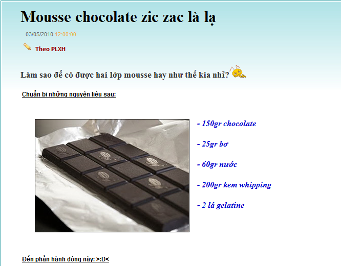 Mousse chocolate zic zac là lạ Chocola1