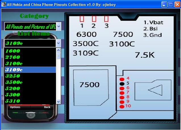 Nokia and China Phone pinouts all in one shell... UFCpinouts