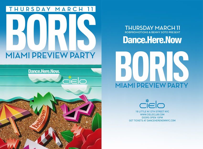 Thursday, March 11th | Dance.Here.Now. Presents DJ Boris at Cielo Boris0311