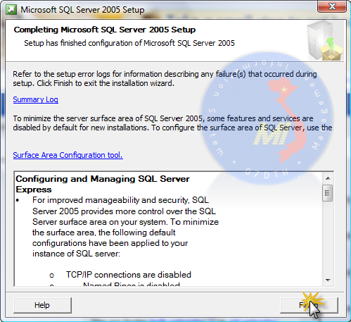 Hướng dẫn cài đặt SQL Server Express Edition 2005 bằng Hình ảnh 17