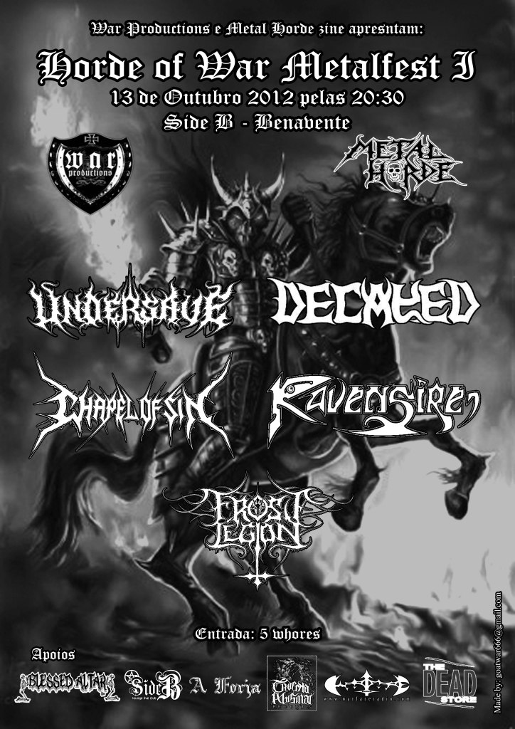 2012.10.13 - Horde of War Metal Fest - Side B, Benavente  Cartaz-HordeofWar