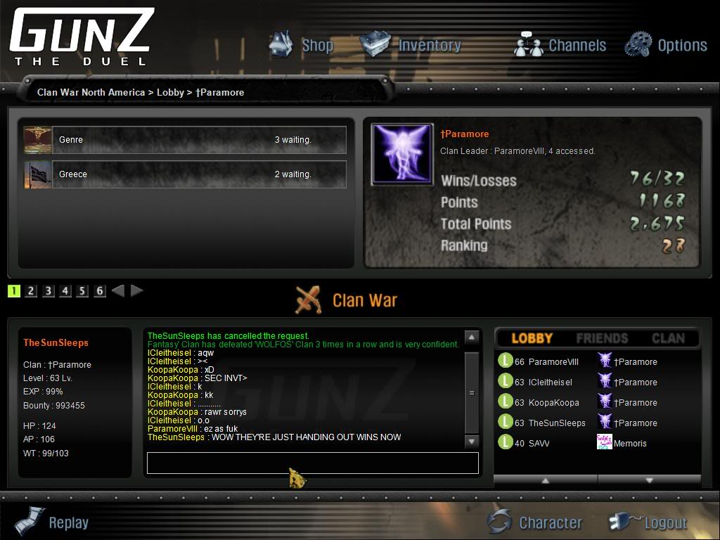 Clan War Competition October Day 2(Post All Screenies Here No Seperate Threads) Gunz015