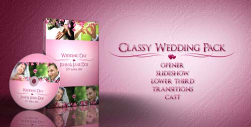 حزمة قوالب زفاف للافتر افكت Classy Wedding Pack - After Effects Project (Videohive A65414ac775bf388ec2f680fb1162ba1