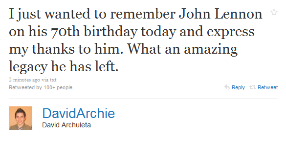 The Offical David Archuleta Twitter - Page 5 JohnLennon