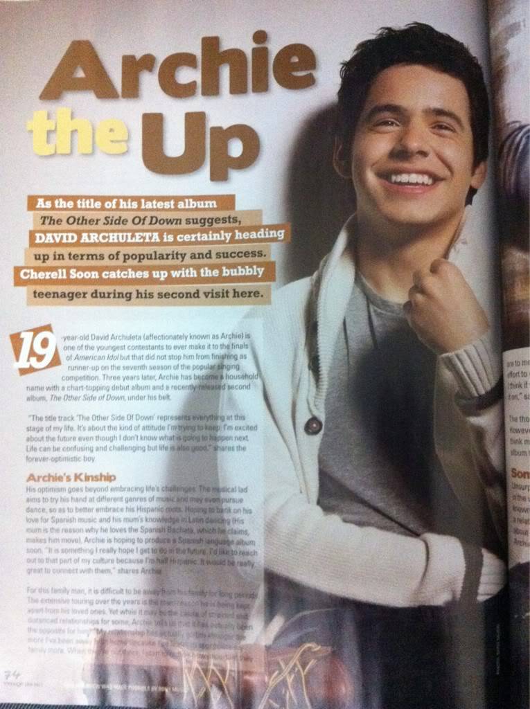 David in Singapore's "Teenage Magazine" Woot1