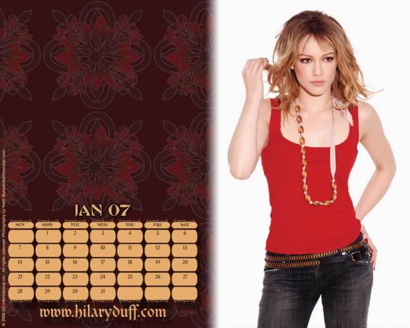 Calendar 2007 Hilary Duff 1-2