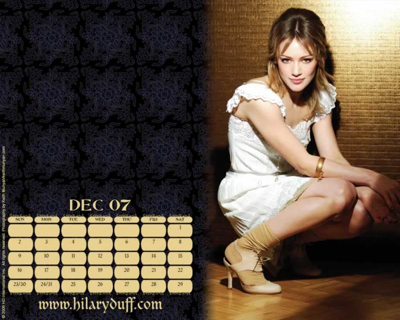 Calendar 2007 Hilary Duff 12