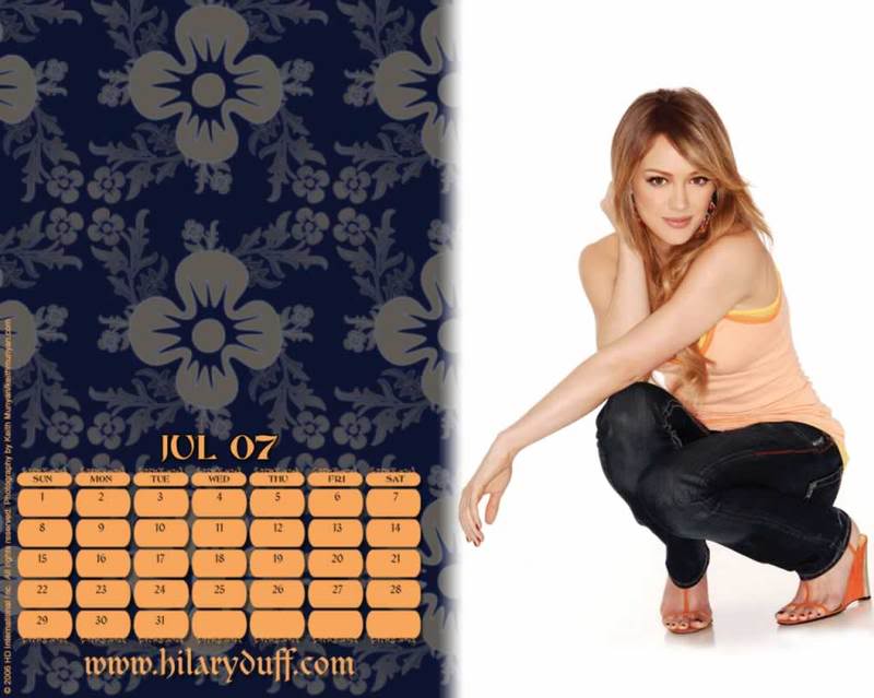 Calendar 2007 Hilary Duff 7
