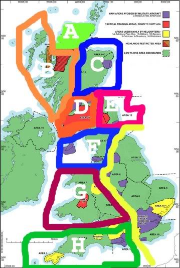 Operational Training Areas - OTA's - a UK map Ota-map