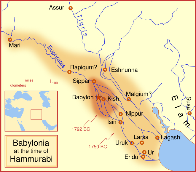 Lịch sử đế chế Babylon Hammurabis_Babylonia_1svg