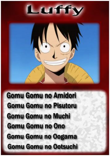 Mirar una hoja de personaje Luffy