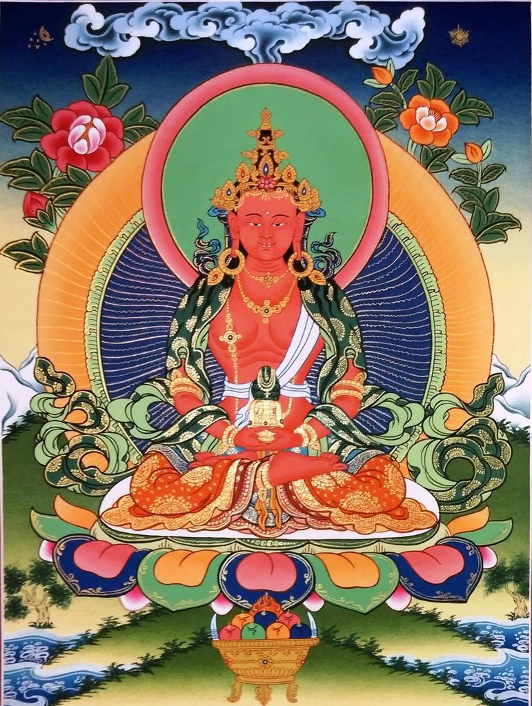 Arya Maha Vairocana Abhisambodhi Vikurvit Adhisthana Vaipulya Sutrendraraja Nama Dharmaparyaya Mahayana Suttram - Page 2 Amitayus-23x33