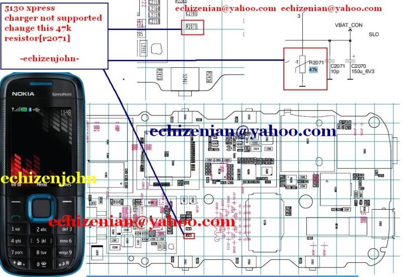 VỊ trí 47k resistor trong 1 số máy nokia 5130