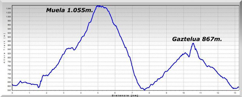 Muela 1.055m. y Gaztelua 867m. por caminos poco conocidos Perfil