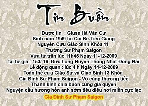 Tin Buồn Trong Gia Đình Sư Phạm Saigon Đến Tháng 10-2021 13Cu