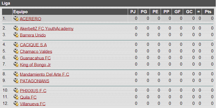 Primera 1.2  Posiciones