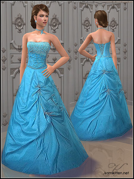 Vestido de baile azul by Kamikitten Kamikitten_afFormal_BlueBallGown