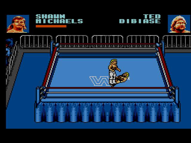 Test : WWF WrestleMania Steel Cage Challenge oui oui c'est bien le titre du jeu oui je sais c'est long désolé j y peux rien pas frapper WWF-WrestlemaniaSteelCageChallenge007