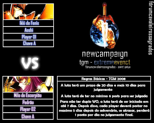 Luta 04 - Ikki de Fenix vs Milo de Escorpião Luta04