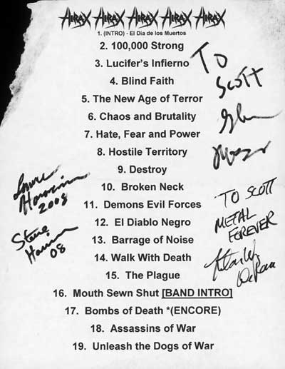 Setlist collectors? Hirax_setlist