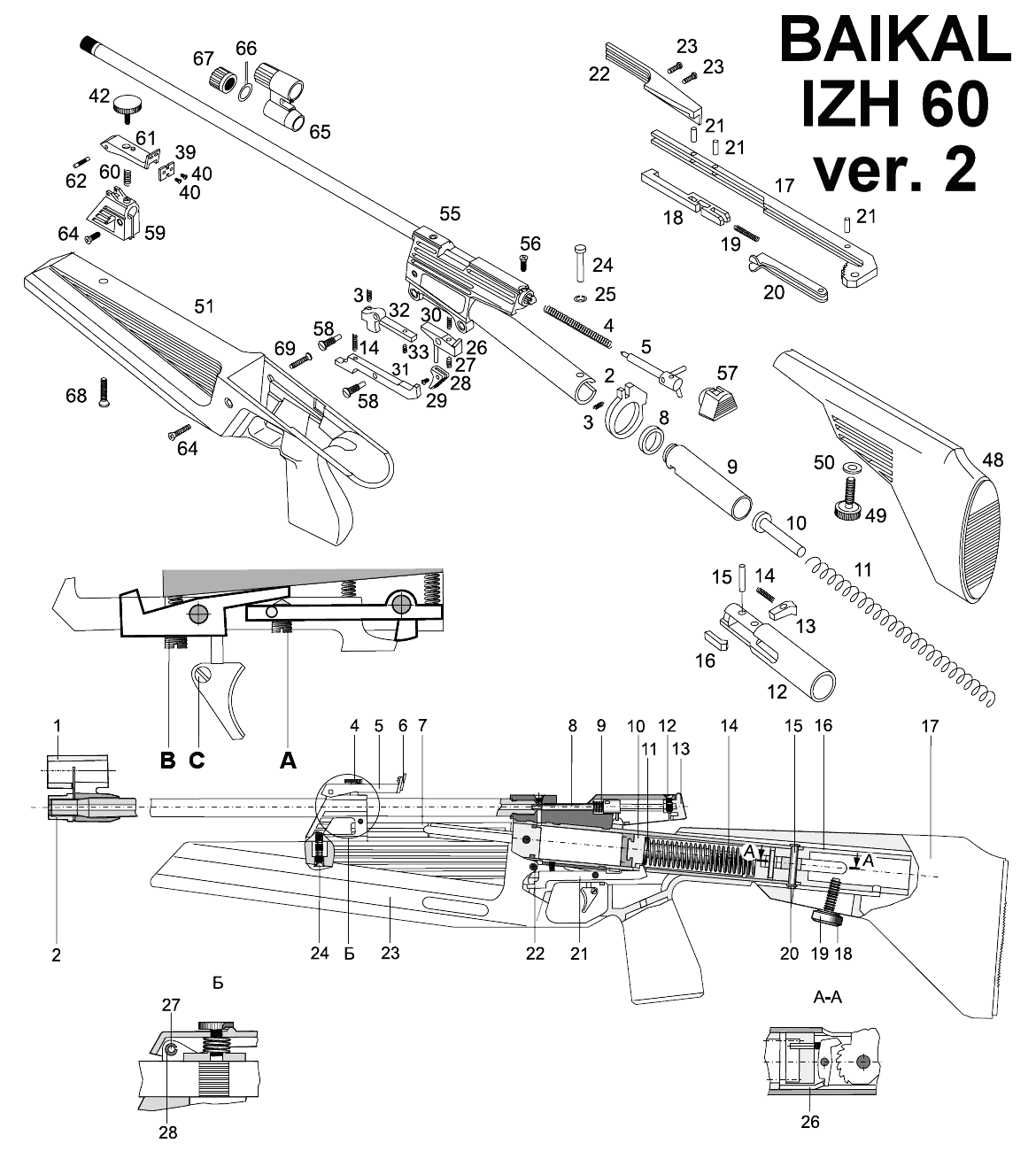 mod:baikal izh 60 Nitro piston Baikal_IZH60_v2_esploso