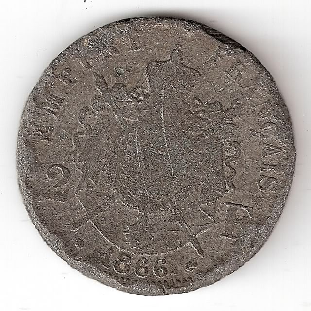 5 francs de Charles X, 1828 2francos1866Arev