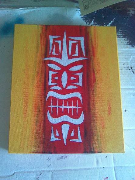 Tiki painting in progress Image045