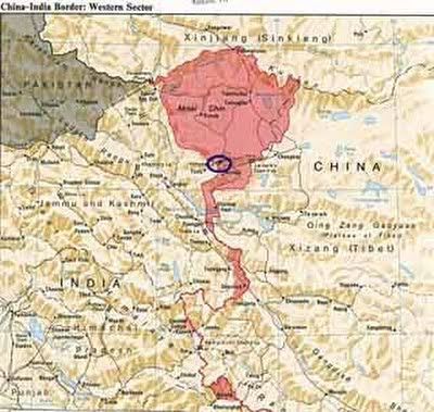 New Focus On Underground Himalayan Border Base Since Chinese UFO Flap  China-indiamap2_400x379